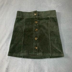 Blue spice green corduroy skirt size 10